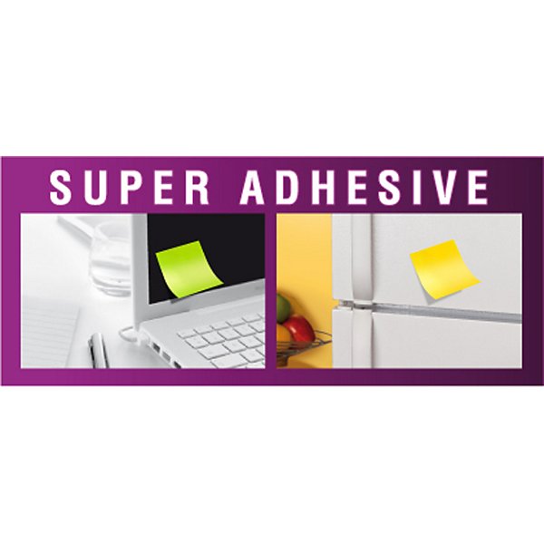 Post-it® Super Sticky Notas Adhesivas Cubo 76 x 76 mm, Amarillo, 350 hojas - 2