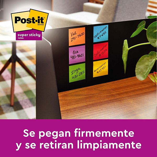 Post-it® Super Sticky Notas Adhesivas Cubo 76 x 76 mm, Amarillo, 350 hojas - 4