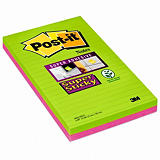 Post-it® Super Sticky Notas Adhesivas Rayadas, 125 x 200 mm, Colores Surtidos, 45 hojas Post-it® Super Sticky Notas Adhesivas Rayadas, 125 x 200 mm, Colores Surtidos, 45 hojas