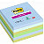 Post-it Super Sticky Notes repositionnables lignées Oasis 101 x 101mm Assortis - lot de 6 blocs de 90 feuilles - 1