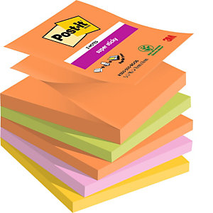Post-it® Super Sticky Z-Notes Bloc de notas, 76 x 76 mm, Colección Boost, 90 hojas