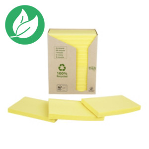 Post-it Tour de Notes adhésives, 100 feuilles, papier recyclé, jaune, 76 x 127 mm Post-it Tour de Notes adhésives, 100 feuilles, papier recyclé, jaune, 76 x 127 mm