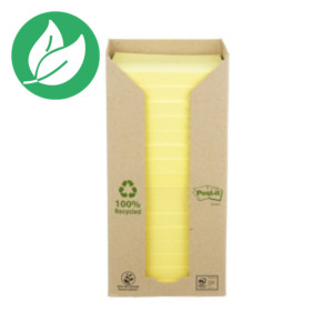 Post-it Tour de Notes adhésives, 100 feuilles, papier recyclé, jaune, 76 x 76 mm Post-it Tour de Notes adhésives, 100 feuilles, papier recyclé, jaune, 76 x 76 mm
