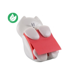 Post-it Dévidoir chat blanc pour Z-Notes repositionnables 76 x 76 mm - 1 bloc de 90 feuilles rouges offert Post-it Dévidoir chat blanc pour Z-Notes repositionnables 76 x 76 mm - 1 bloc de 90 feuilles rouges offert