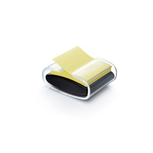 Post-it Dévidoir Z-notes PRO noir + 1 bloc Z-notes 76 x 76 mm, jaune