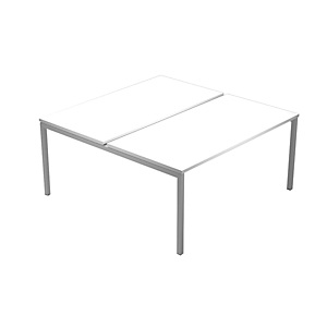 Postazione doppia Bench Linea Pronto con gamba metallica Tech - Bianco - 180 x 164 x 72,5 cm Postazione doppia Bench Linea Pronto con gamba metallica Tech - Bianco - 180 x 164 x 72,5 cm