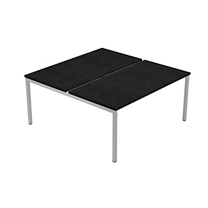 Postazione doppia Bench Linea Pronto con gamba metallica Tech - Nero venato - 180 x 164 x 72,5 cm Postazione doppia Bench Linea Pronto con gamba metallica Tech - Nero venato - 180 x 164 x 72,5 cm
