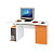 Postazione Home Office Start Up, 140 x 57 x 75 cm, Bianco/Arancione - 1