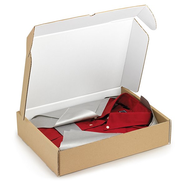 Postdoos met versterkte sluiting en witte binnenkant 37 x 28 x 8 cm - 2