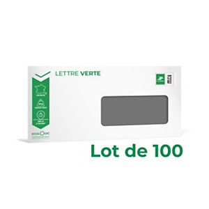 LA POSTE Enveloppe Prêt à Poster - Lettre verte  20g - 110 x 220 mm (DL) avec fenêtre - Lot de 100