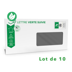 LA POSTE Enveloppe Prêt à Poster et déjà timbré - Lettre verte suivie  20g - 110 x 220 mm (DL) - Avec fenêtre - Lot de 10 LA POSTE Enveloppe Prêt à Poster et déjà timbré - Lettre verte suivie  20g - 110 x 220 mm (DL) - Avec fenêtre - Lot de 10