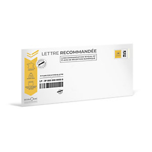 La Poste - Enveloppes pré-affranchie lettre recommandée mobile avec AR 20g - format DL 110 x 220 cm - lot de 5 (Soumis à conditions)