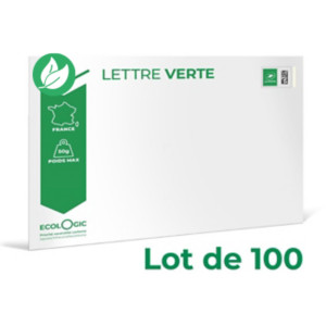 LA POSTE Enveloppes Prêt à Poster - Lettre verte (J+3) - Format C5 162 x 229 mm - 50 gr- Lot de 100