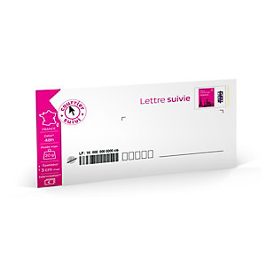 LA POSTE Enveloppes pré-timbrées - lettre suivie - Format DL, 110 x 220 mm - 20 g (Soumis à conditions)
