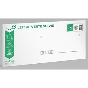 LA POSTE Enveloppes pré-timbrées - Lettre verte suivie (J+3) - Format DL : 110 x 220 mm - 20 g (Soumis à conditions) - Lot de 10