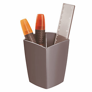 Pot à crayons 2 compartiments CEP Mineral gris