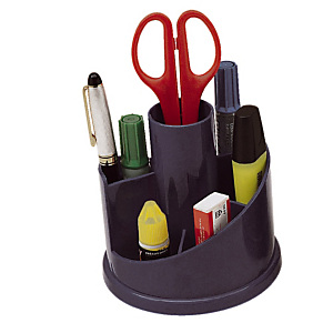 Pot à crayons rotatif coloris noir Pot à crayons rotatif coloris noir