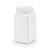 Pot plastique carré blanc opaque à large ouverture 1000 ml - 2