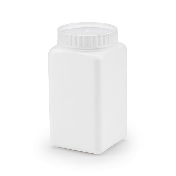 Pot plastique carré blanc opaque à large ouverture 1000 ml - 2