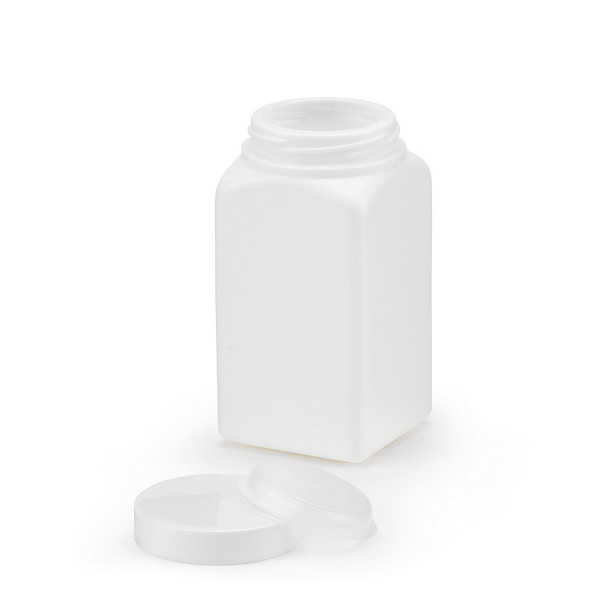 Pot plastique carré blanc opaque à large ouverture 250 ml - 1