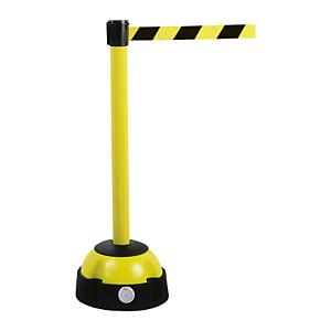 Poteau ŕ sangle étirable jaune-noir Poteau ŕ sangle étirable jaune-noir