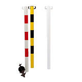 Poteau de signalisation PVC jaune et noir sur pointe à enfoncer##Paal op punt geel/zwart Poteau de signalisation PVC jaune et noir sur pointe à enfoncer##Paal op punt geel/zwart