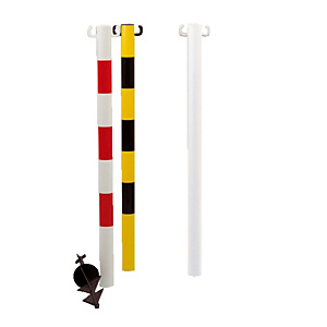 Poteau de signalisation PVC rouge et blanc sur pointe à enfoncer Poteau de signalisation PVC rouge et blanc sur pointe à enfoncer