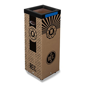 Poubelle carton 60l pour recyclage du papier – Couvercle métal bleu