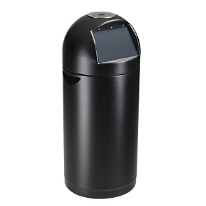 Poubelle avec cendrier Rossignol Cyvomax à trappe 52 L noir Poubelle avec cendrier Rossignol Cyvomax à trappe 52 L noir