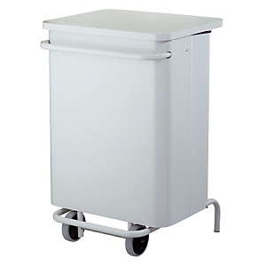 Poubelle mobile à pédale 70 L blanc Rossignol Poubelle mobile à pédale 70 L blanc Rossignol