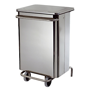 Poubelle mobile à pédale 70 L Inox Rossignol Poubelle mobile à pédale 70 L Inox Rossignol