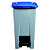 Poubelle mobile à pédale plastique recyclé - 60l - mobily green - gris/bleu - 3