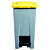 Poubelle mobile à pédale plastique recyclé - 60l - mobily green - gris/jaune - 3