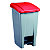 Poubelle mobile à pédale plastique recyclé - 60l - mobily green - gris/rouge - 1