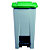 Poubelle mobile à pédale plastique recyclé - 60l - mobily green - gris/vert - 3