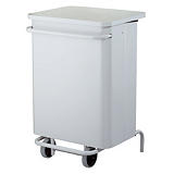 Poubelle mobile à pédale 70 L blanc Rossignol Poubelle mobile à pédale 70 L blanc Rossignol