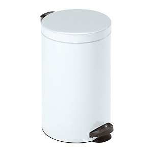 Poubelle à pédale métal blanche 20 L Poubelle à pédale métal blanche 20 L