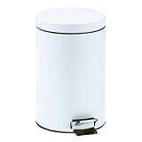 Poubelle à pédale métal blanche 12 L##Poubelle à pédale métal blanche 12 L Poubelle à pédale métal blanche 12 L##Poubelle à pédale métal blanche 12 L