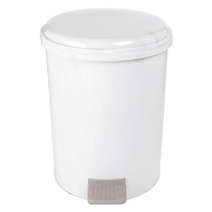 Poubelle plastique blanche à pédale 1er prix 20L Poubelle plastique blanche à pédale 1er prix 20L