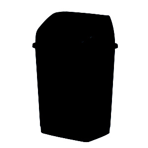 Poubelle plastique recyclé à couvercle basculant clap green - 18l - noir