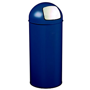 Poubelle push avec couvercle à trappe - 45l - bleu 5001 mat lisse