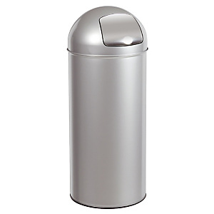 Poubelle Push Rossignol 45 L gris métal, couvercle à trappe Poubelle Push Rossignol 45 L gris métal, couvercle à trappe