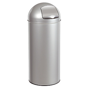 Poubelle Push Rossignol 45 L gris métal, couvercle à trappe Poubelle Push Rossignol 45 L gris métal, couvercle à trappe