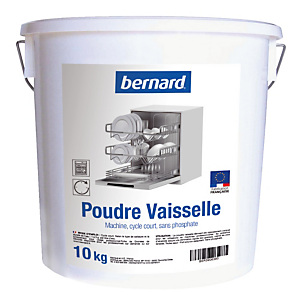 Poudre lave-vaisselle cycle court sans phosphate Bernard 10 kg Poudre lave-vaisselle cycle court sans phosphate Bernard 10 kg