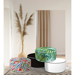 Pouf gonfiabile Ottoman, h 23 x Ø 53 cm, Poliestere idrorepellente, Bianco Pouf gonfiabile Ottoman, h 23 x Ø 53 cm, Poliestere idrorepellente, Bianco