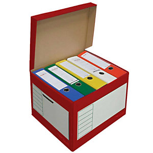 Pressel 10 archiefboxen 43l, rood