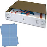 Pressel 10 Boîte superposables A3, marron foncé/blanc avec étiquettes bleues Pressel 10 Boîte superposables A3, marron foncé/blanc avec étiquettes bleues