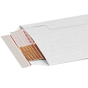 Pressel 100 cartons-pochettes d'expédition avec fermeture adhésive, blanche, 348x245mm