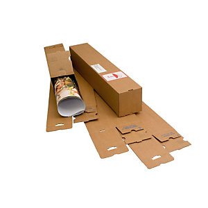 Pressel Tubo per spedizioni postali, 105x430 mm, Cartone ondulato, Coperchio incernierato, Autoadesivo (confezione 10 pezzi)