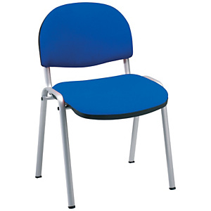 Prima Silla apilable, tapizado, estructura aluminizada, azul Prima Silla apilable, tapizado, estructura aluminizada, azul